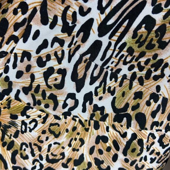 Essentials By Milano Leopard Print Jersey Knit V-Neck Dress, Medium - Picture 7 of 13